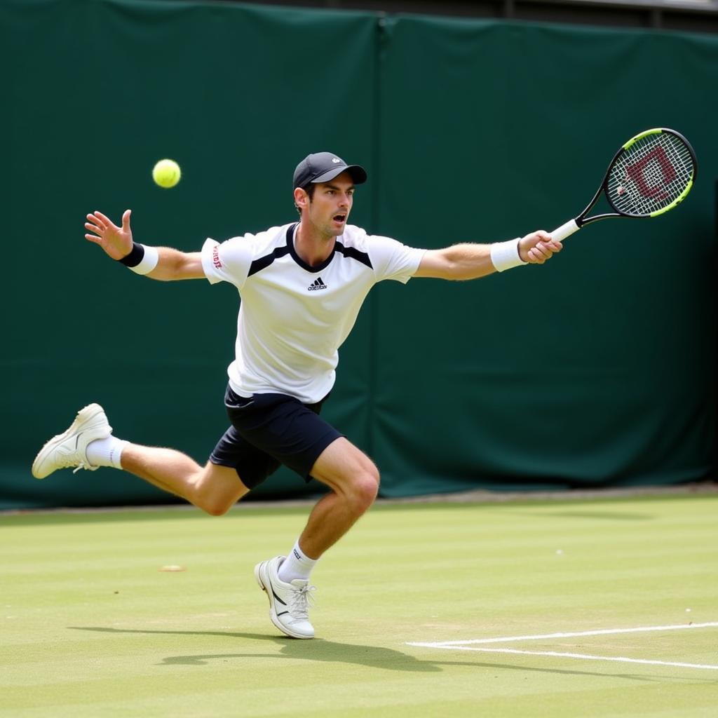 Andy Murray lướt trong một trận đấu