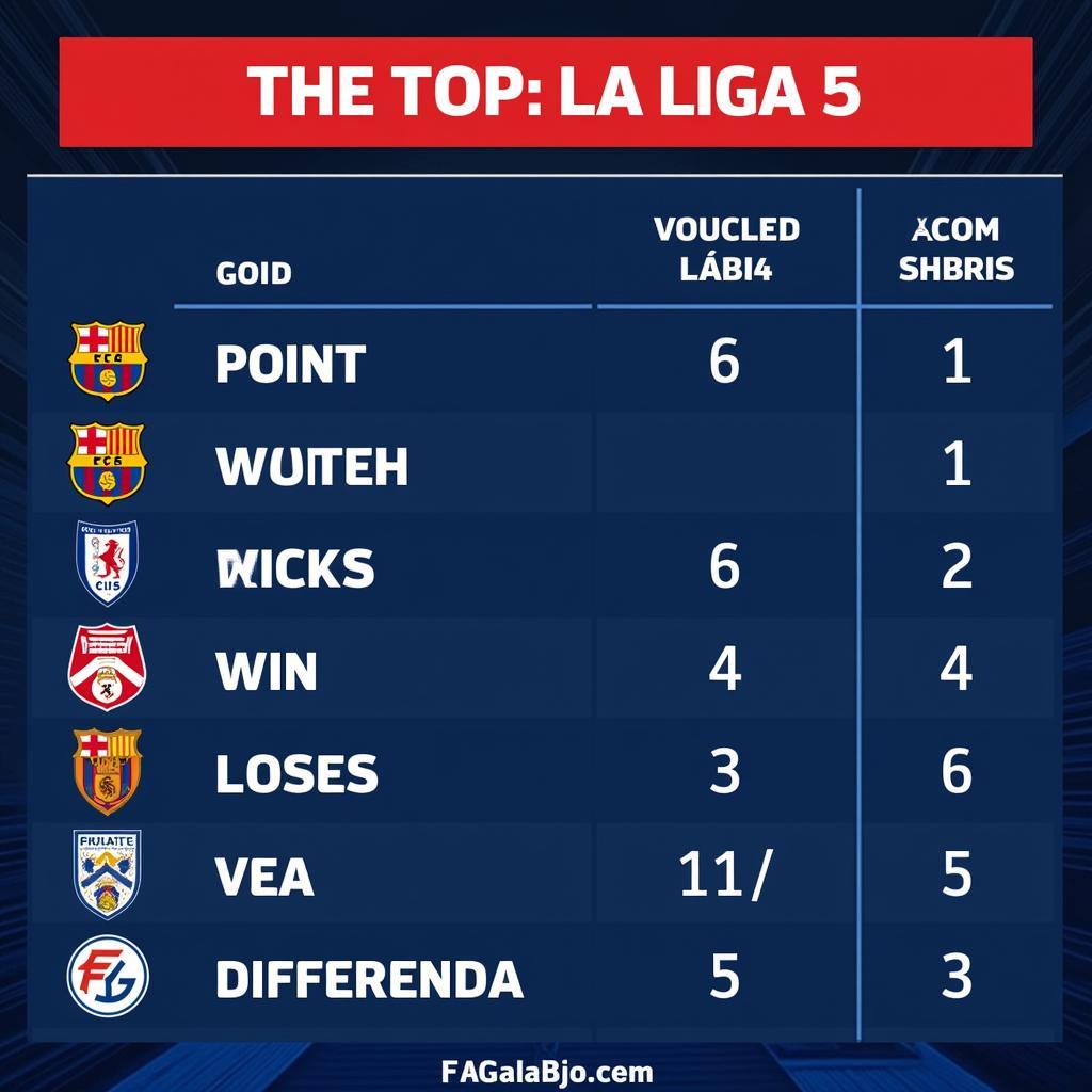 Bảng xếp hạng La Liga