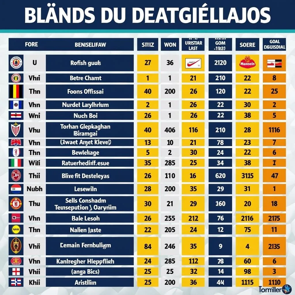 Bảng Xếp Hạng Giải Bundesliga 2