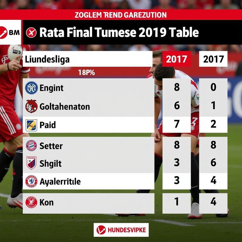 Bảng xếp hạng Bundesliga 2019