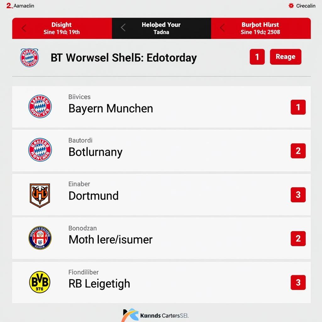 BXH Bundesliga