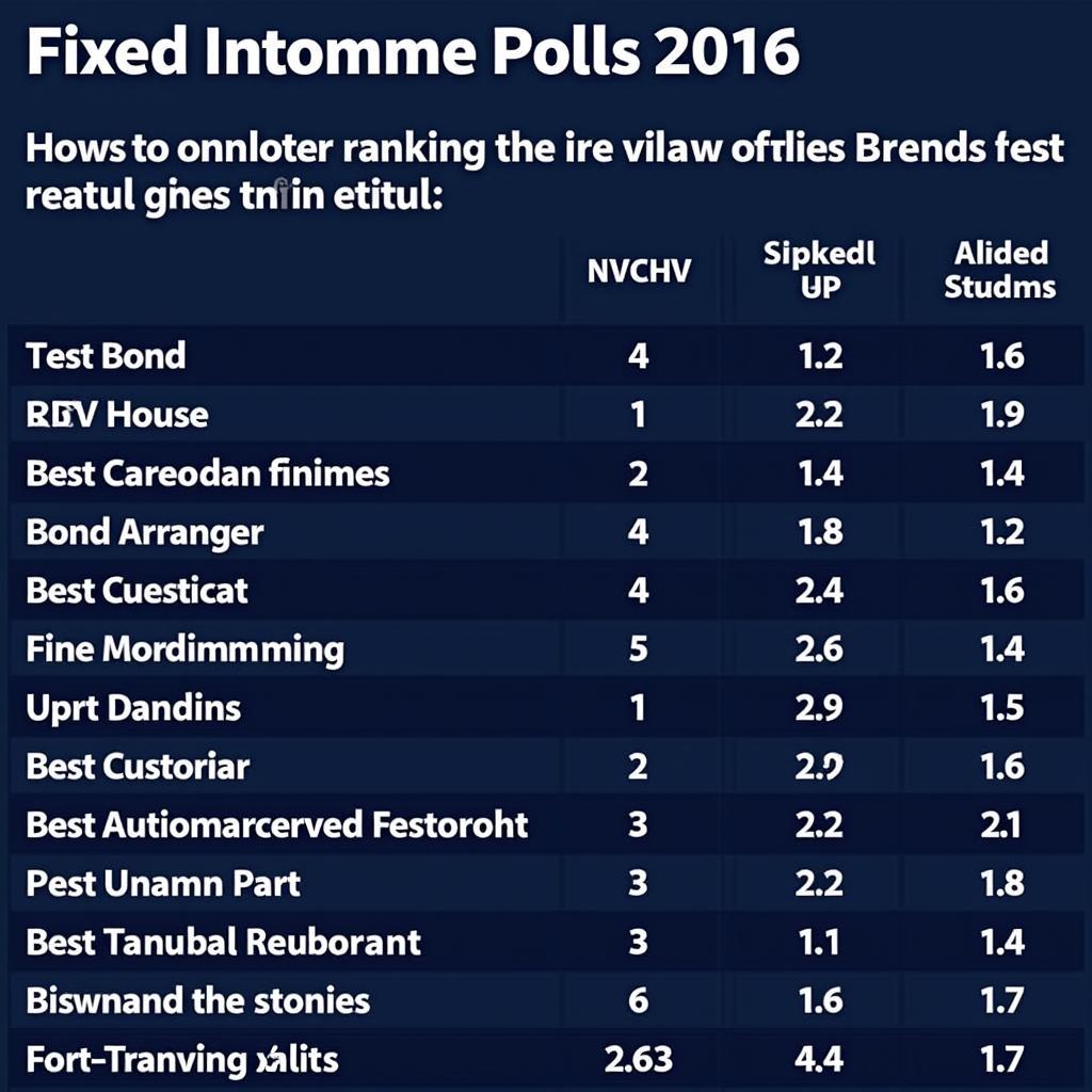 Bảng xếp hạng Fixed Income Polls