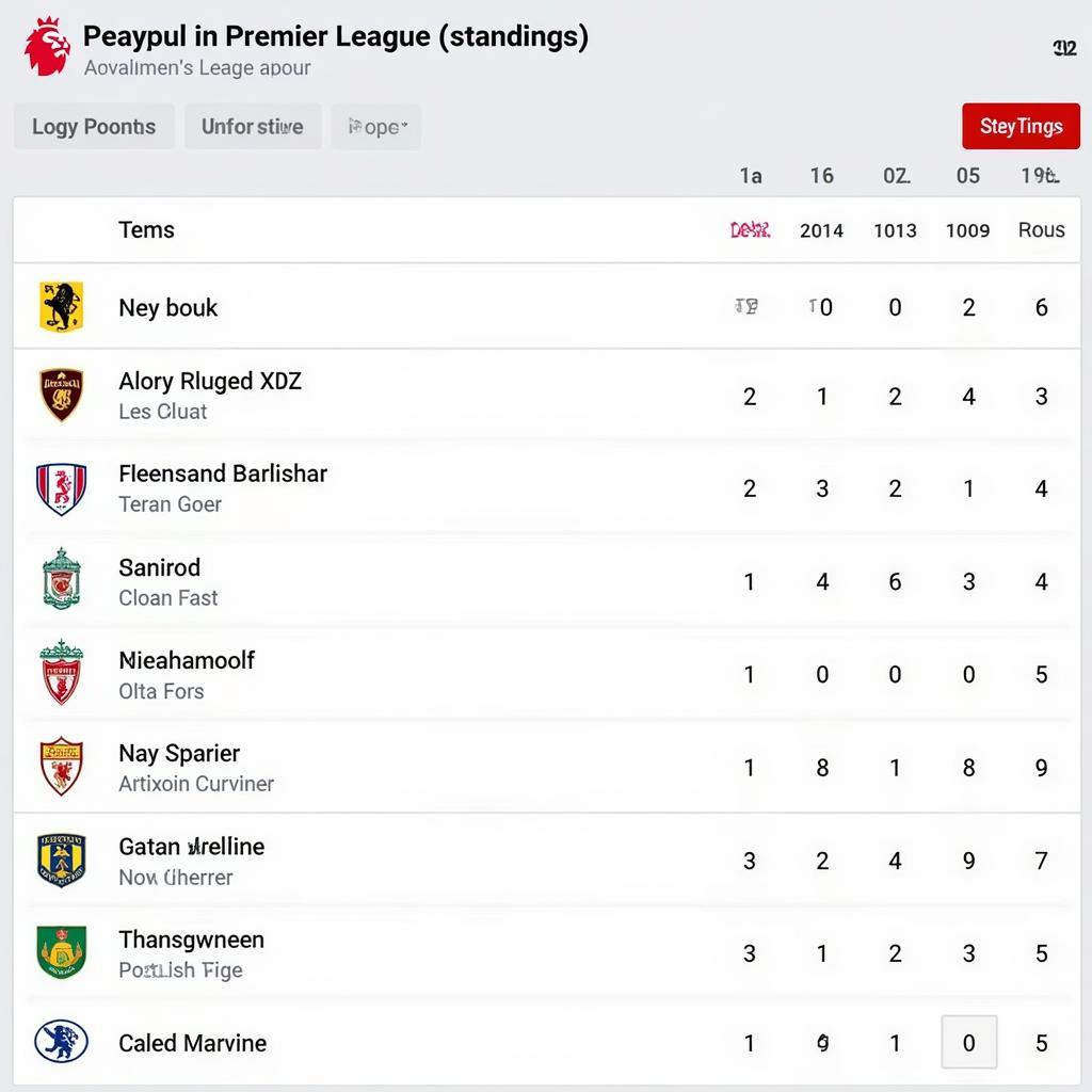 Premier League 2 Table