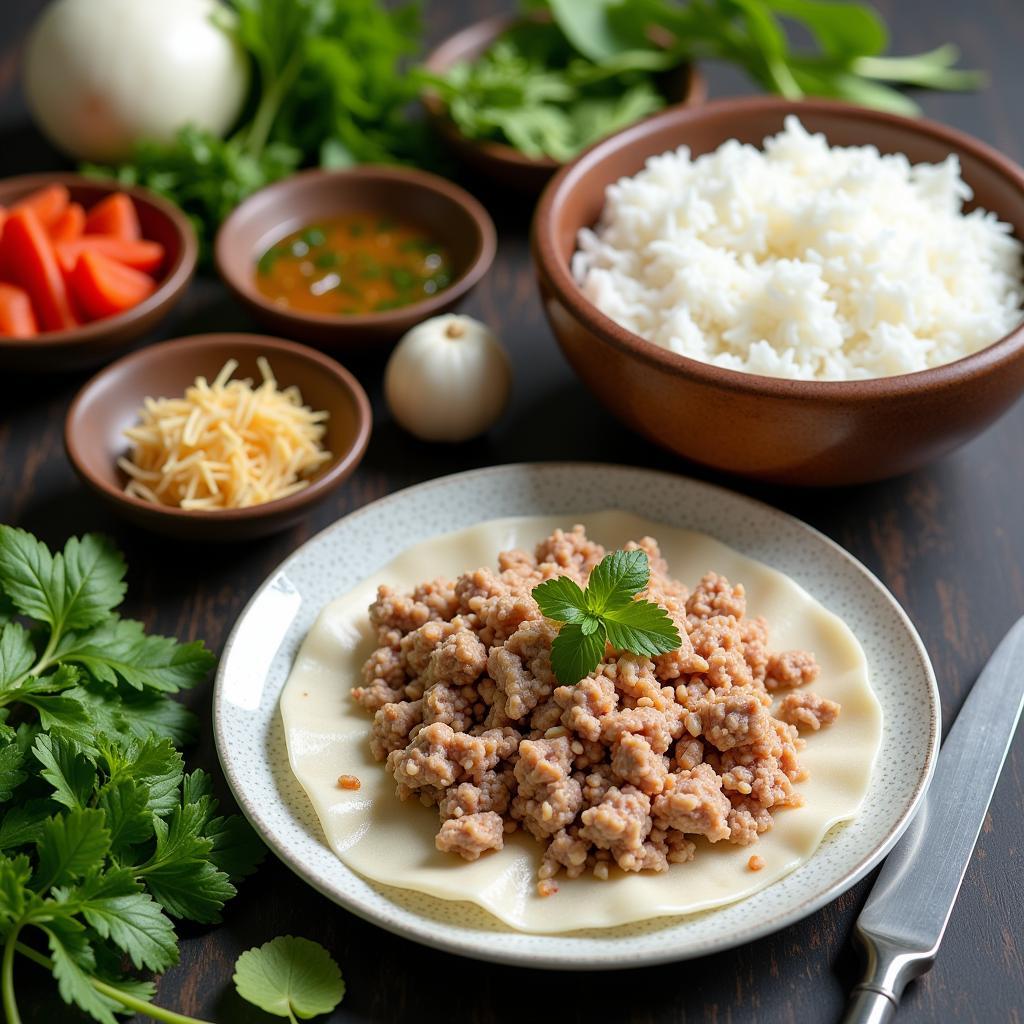 Fresh Ingredients for Banh Cuon Giai Phong