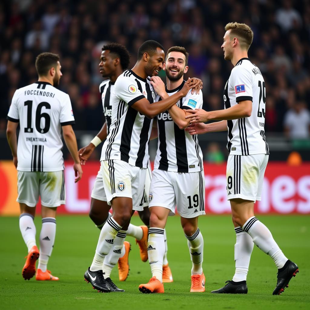 Juventus Players Celebrating a Goal