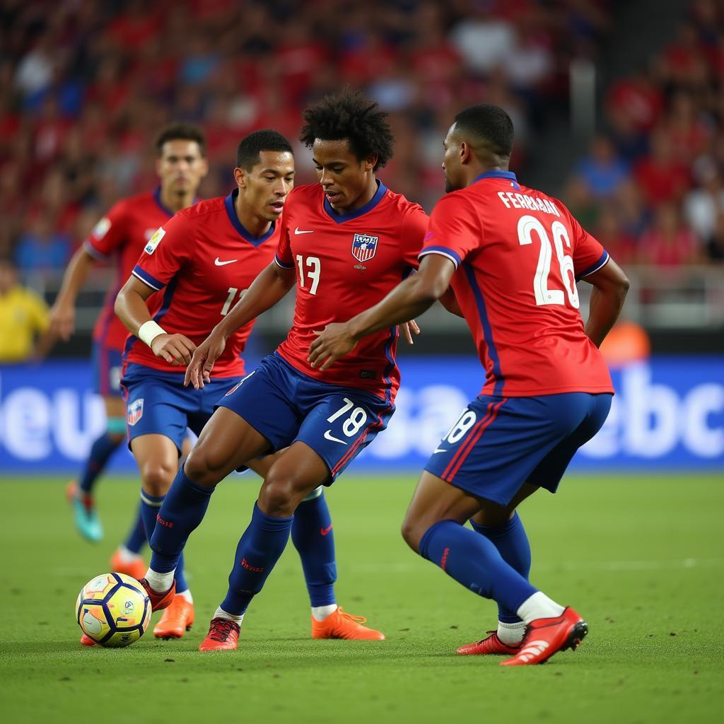 Chile gây sức ép lên khung thành Peru trong trận bán kết Copa America 2019