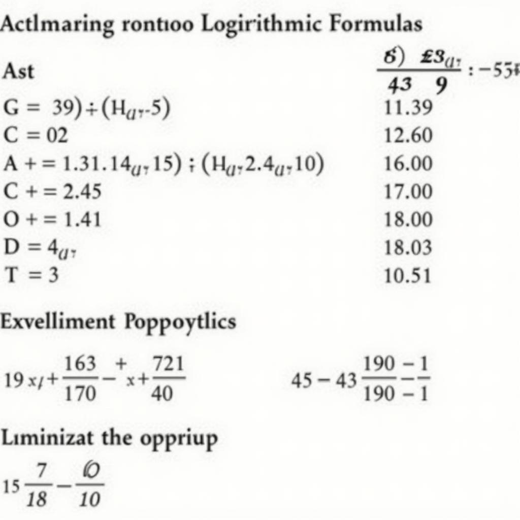 Công thức logarit