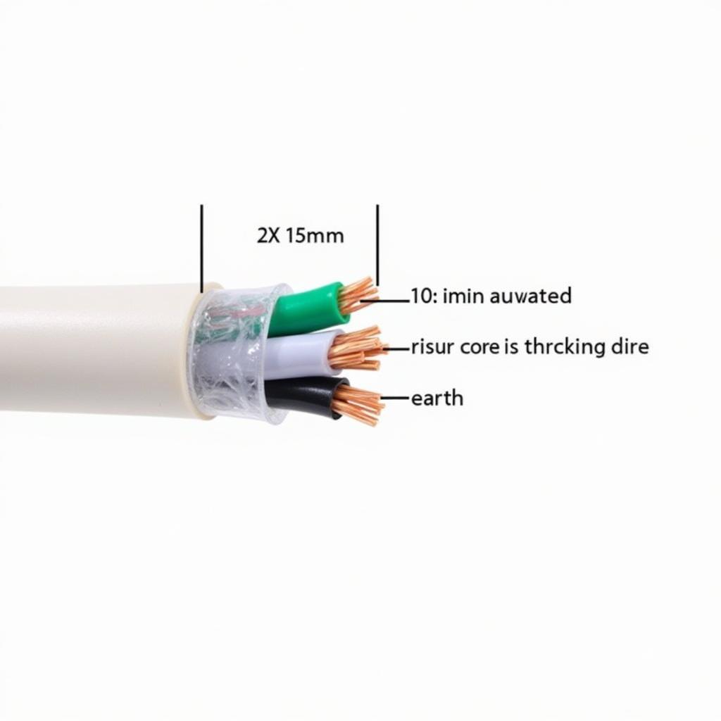 Cấu tạo dây điện 2x1.5mm 3C PVC