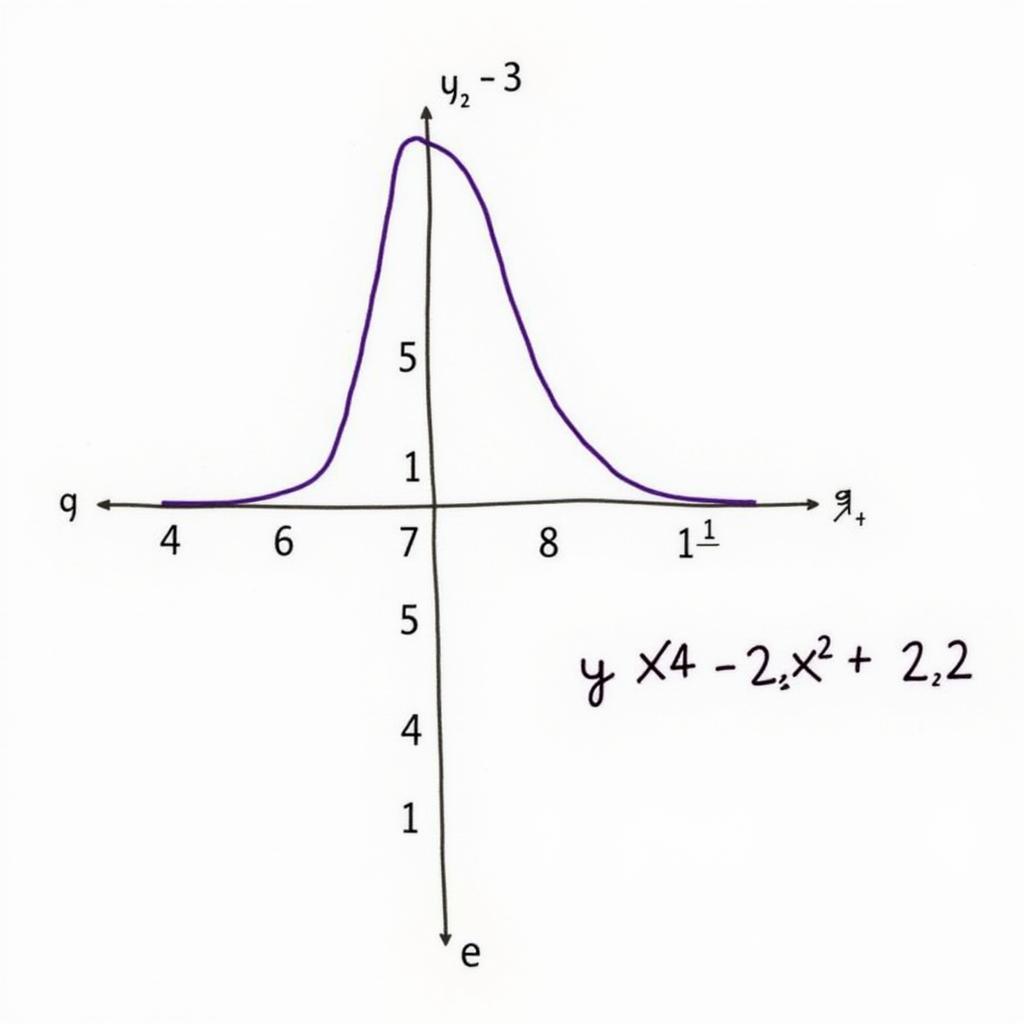 Hình 3: Đồ thị hàm số y = x⁴ - 2x² + 2