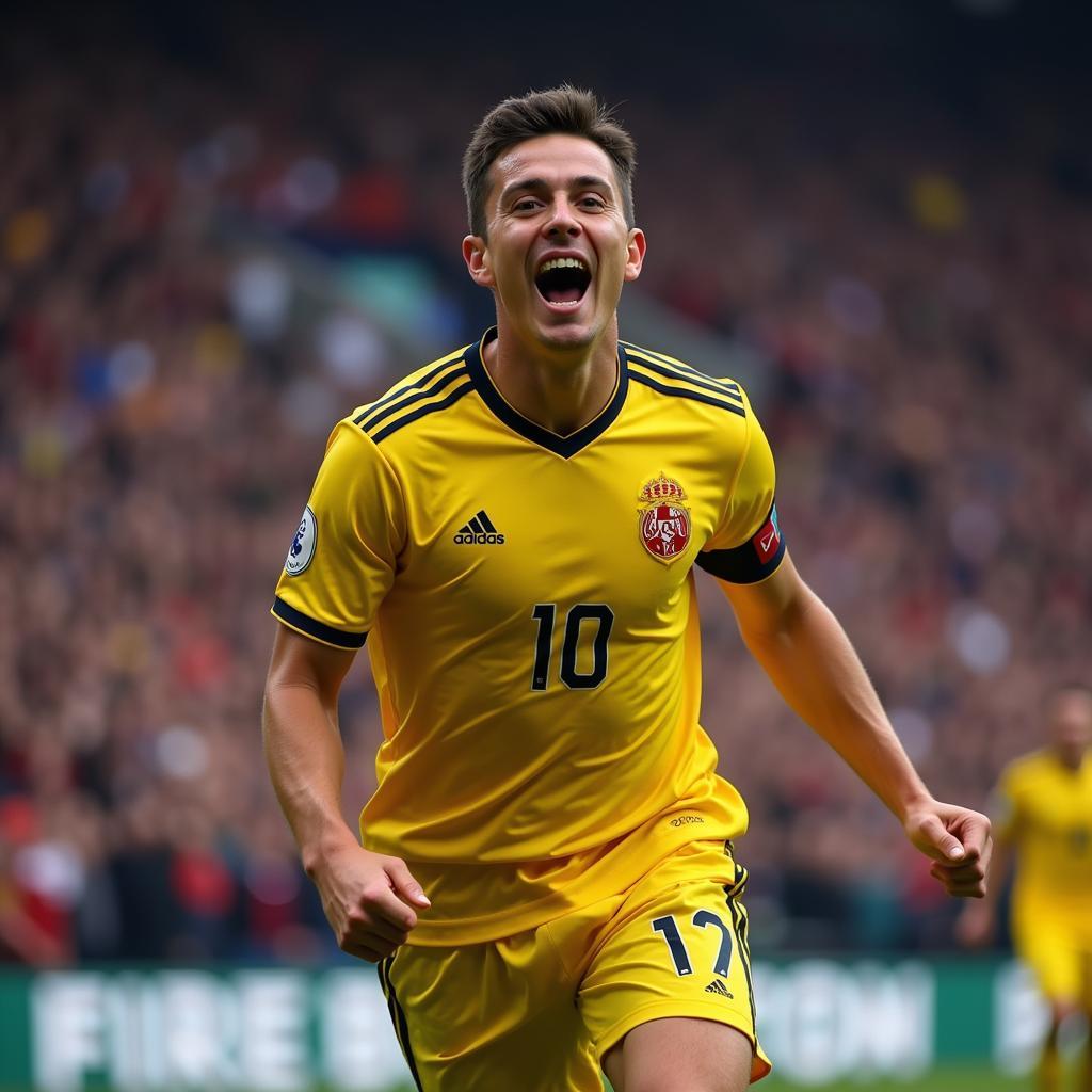 A rising star celebrates a goal in the Championship