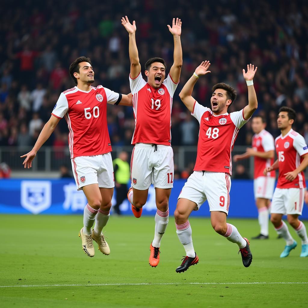 J-League 1 players celebrating a goal