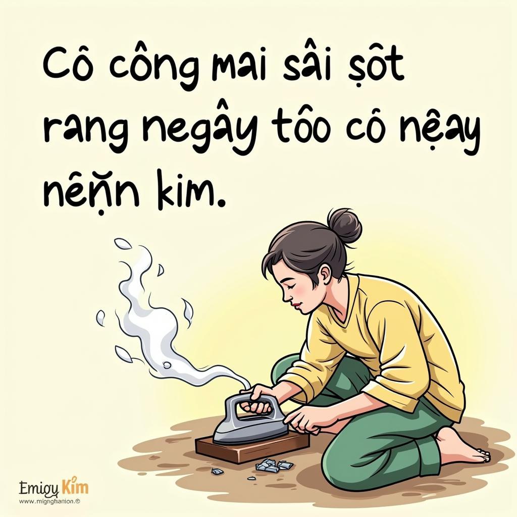 Giải thích câu tục ngữ "Có công mài sắt có ngày nên kim"