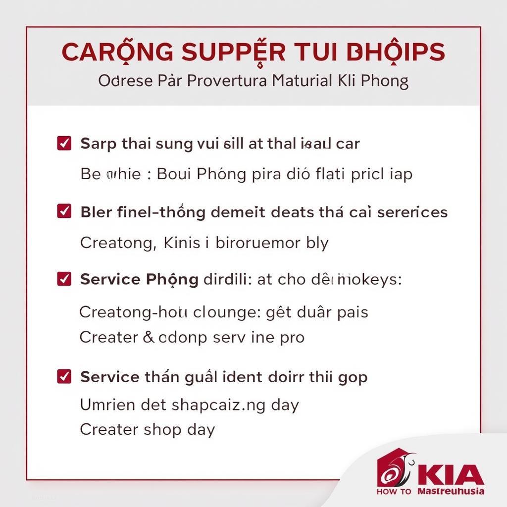 Các gói bảo dưỡng Kia