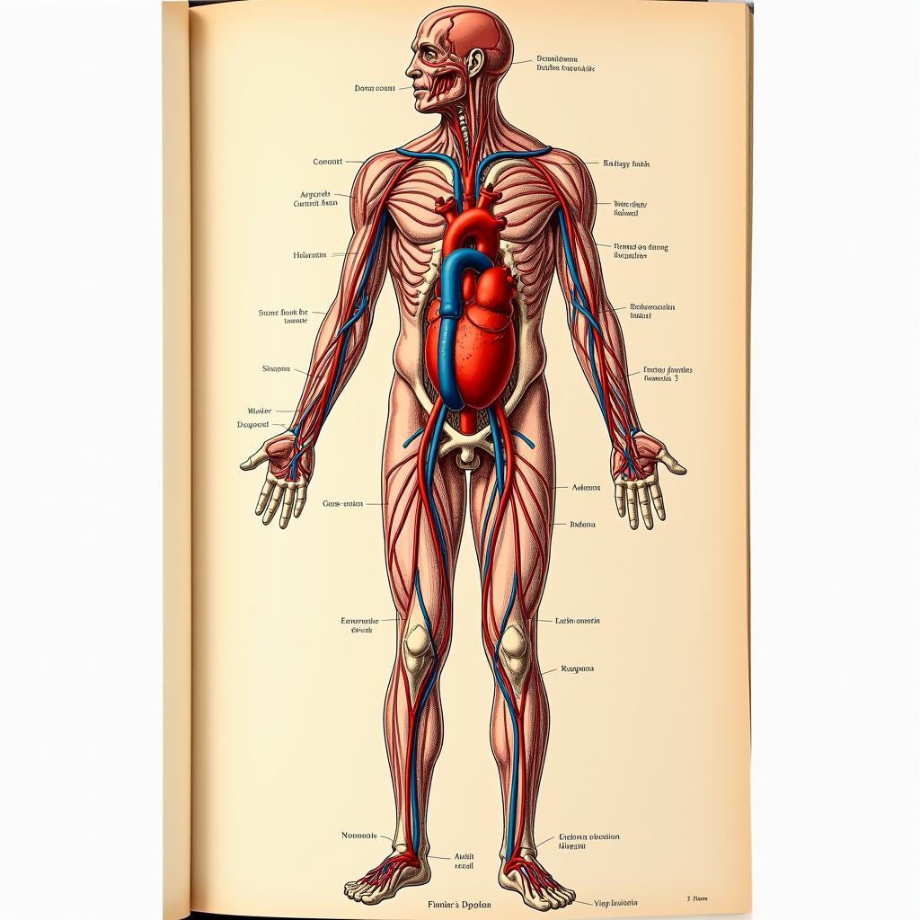 Hình ảnh minh họa chi tiết hệ thống tuần hoàn trong Atlas Giải Phẫu Cơ Thể Người