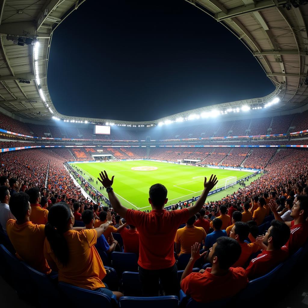 Indian Football Fans Cheering