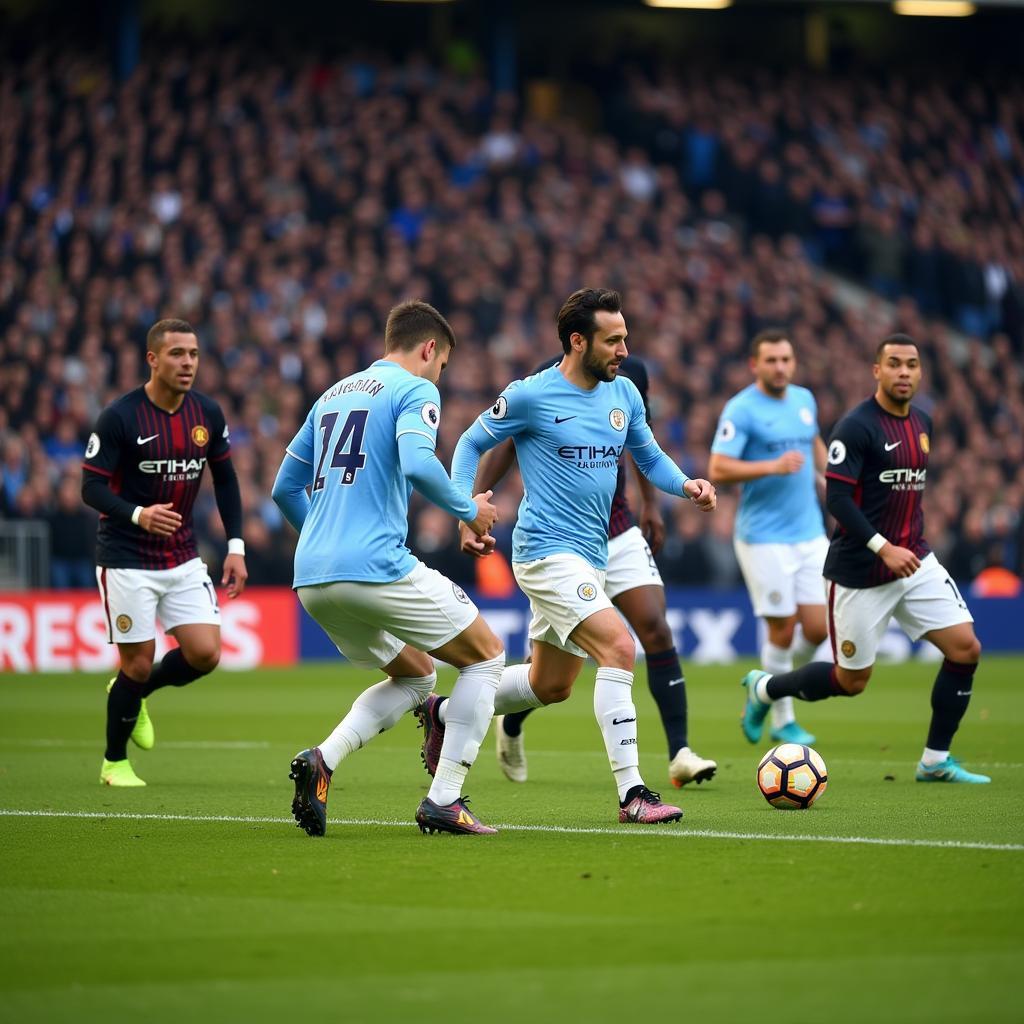 Manchester City phối hợp ghi bàn