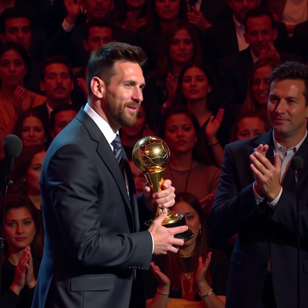 Lionel Messi xúc động khi nhận Quả bóng Vàng 2019