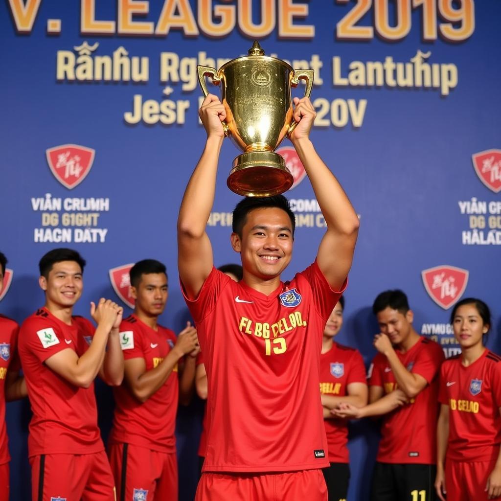 Nguyễn Văn Quyết nâng cúp vô địch V.League 2019