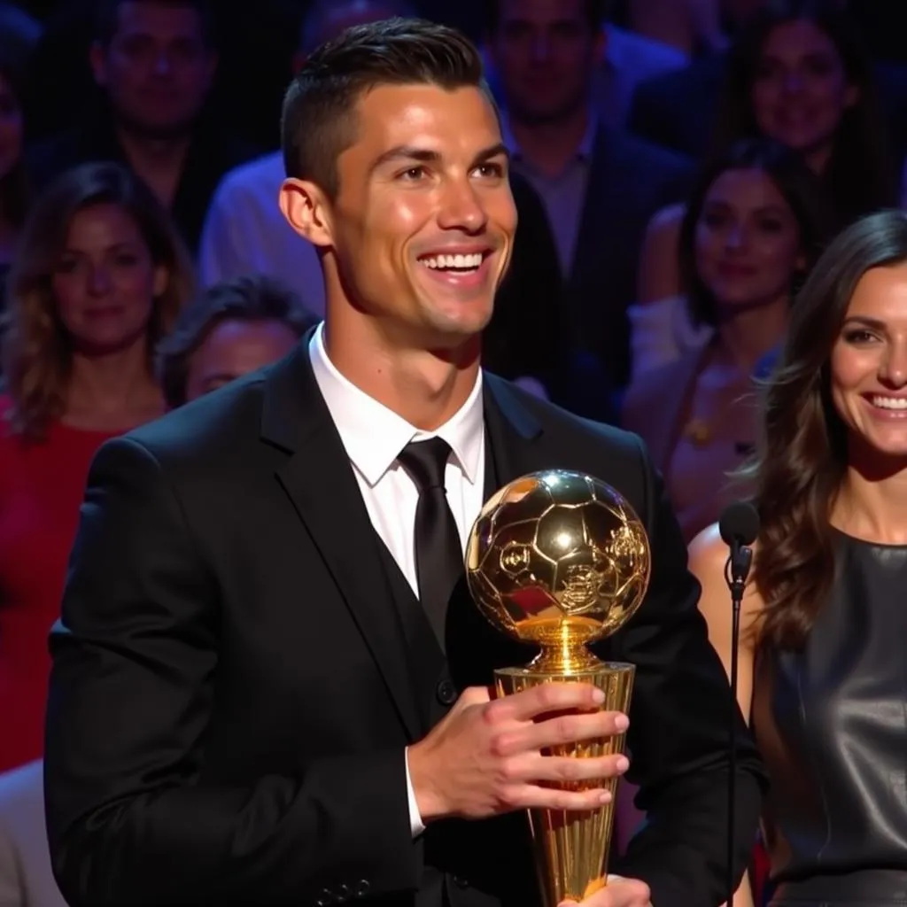 Ronaldo nhận Quả Bóng Vàng 2016