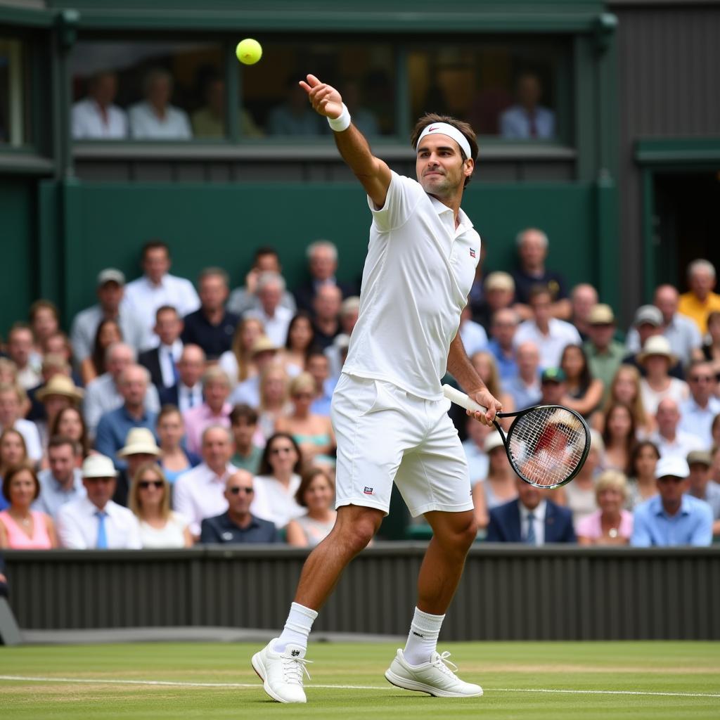 Roger Federer trên sân cỏ Wimbledon