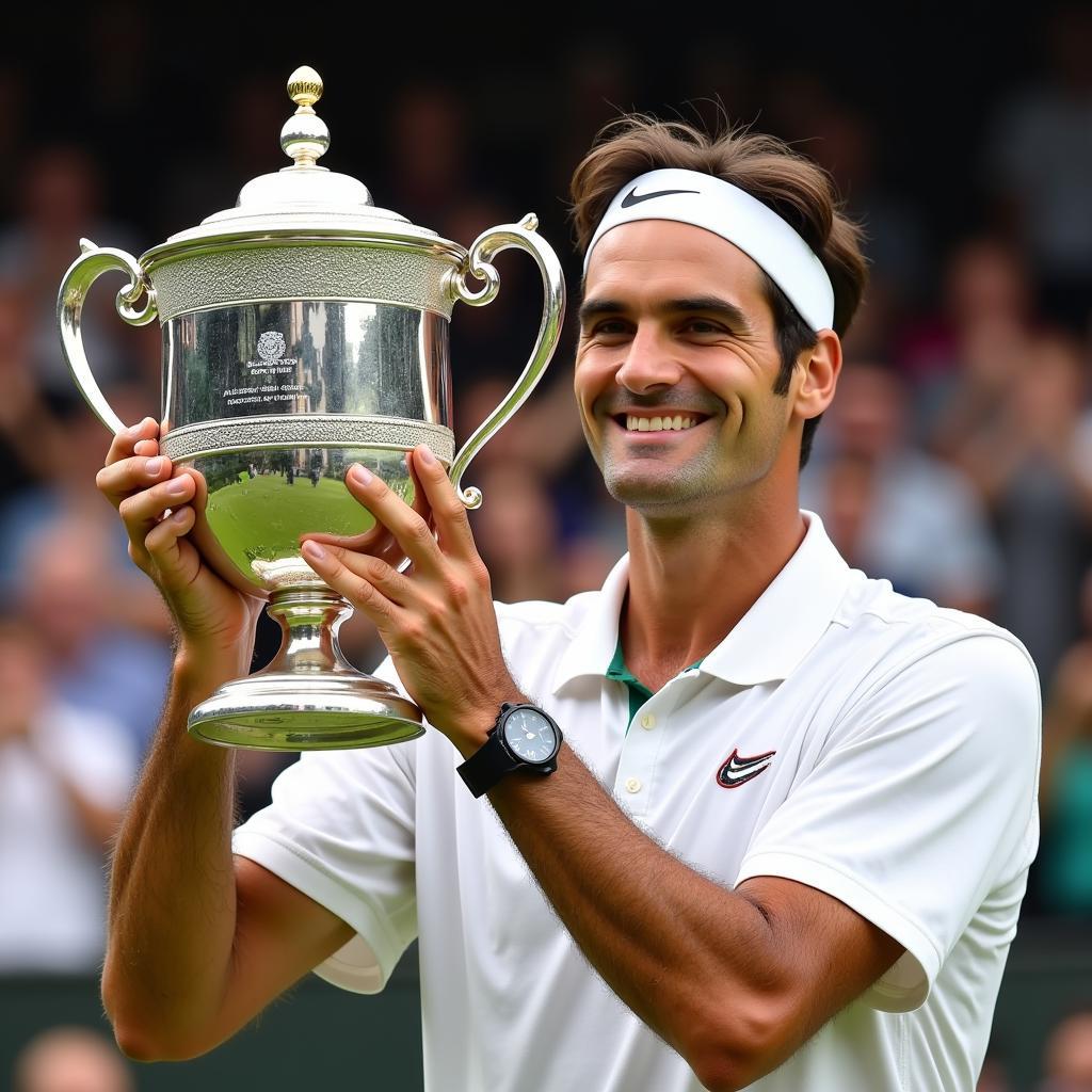 Roger Federer nâng cao chức vô địch Wimbledon