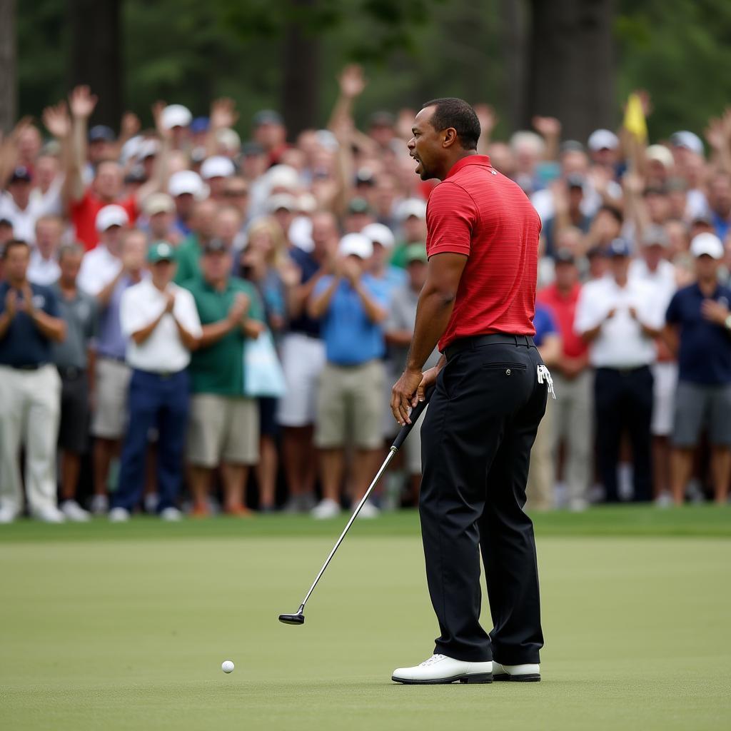 Tiger Woods ăn mừng chiến thắng tại Masters