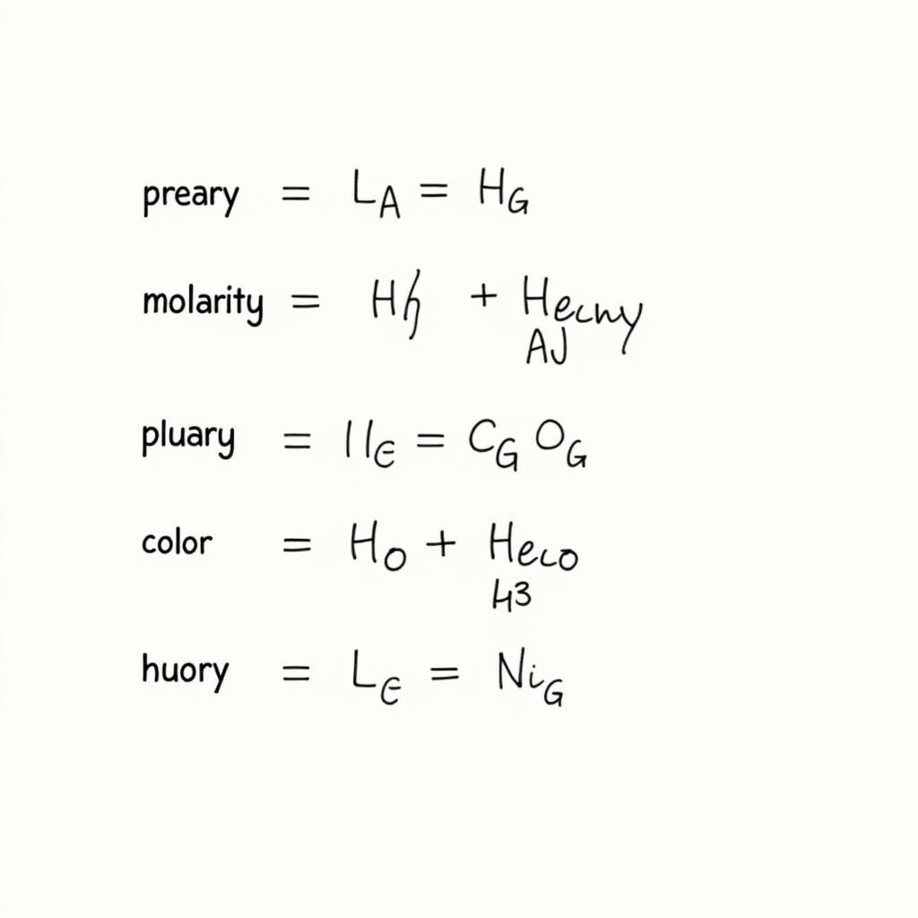 Công thức tính nồng độ mol