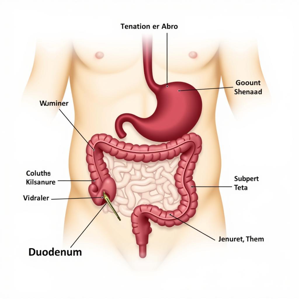 Vị trí tá tràng trong hệ tiêu hóa