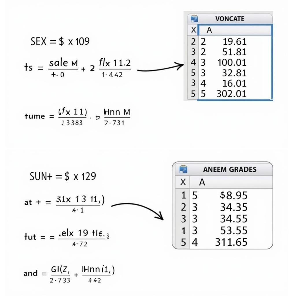 Bài tập Excel hàm SUM và AVERAGE