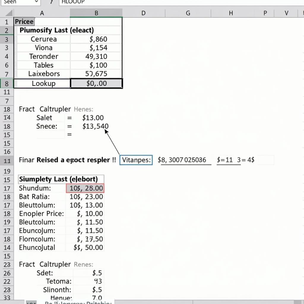 Bài tập Excel hàm VLOOKUP và HLOOKUP