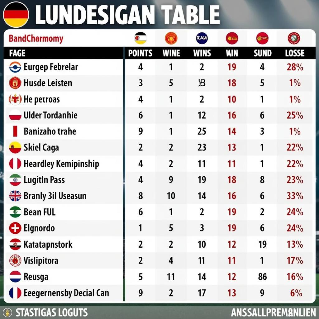 Bảng xếp hạng Bundesliga phân tích chi tiết