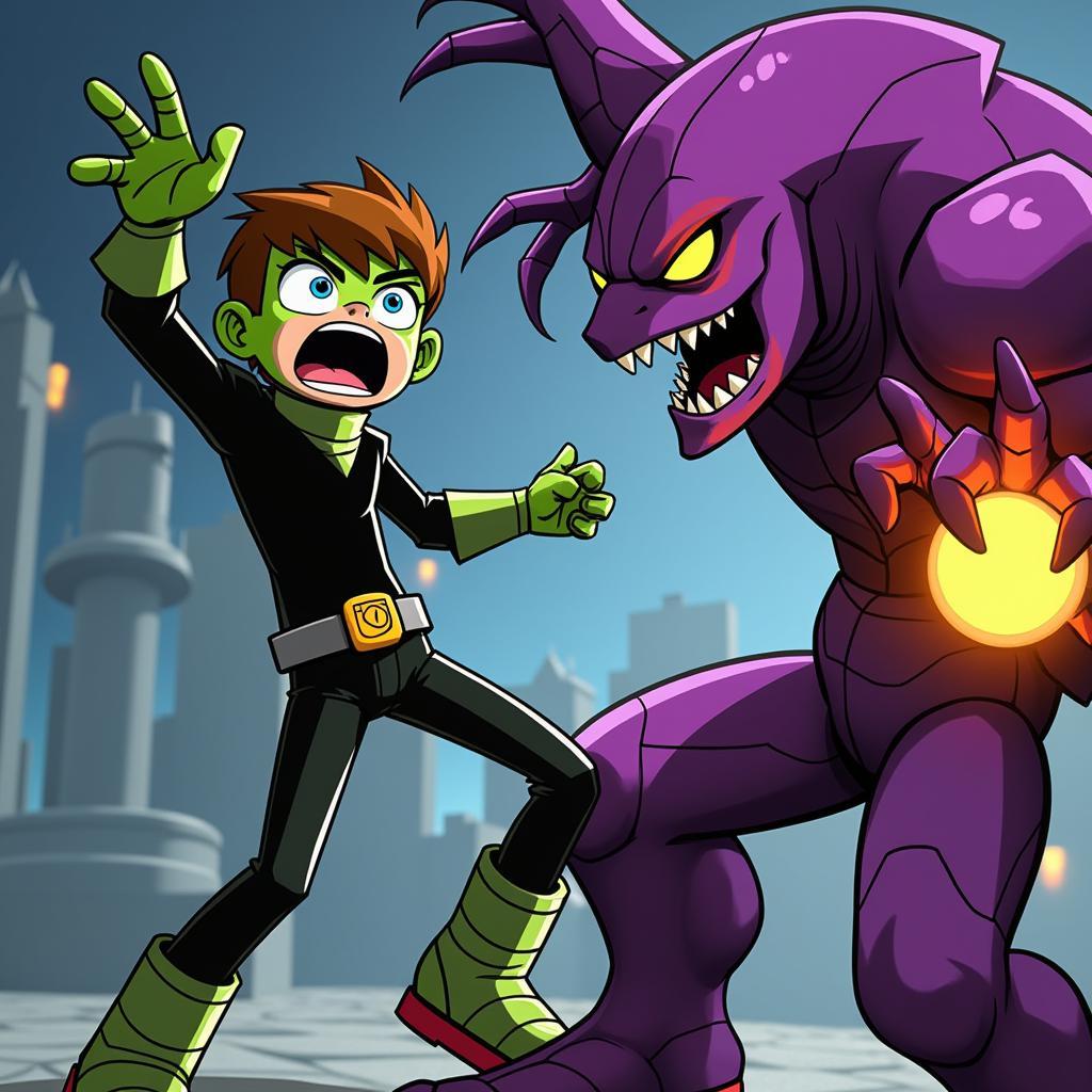 Ben 10 chiến đấu với kẻ thù