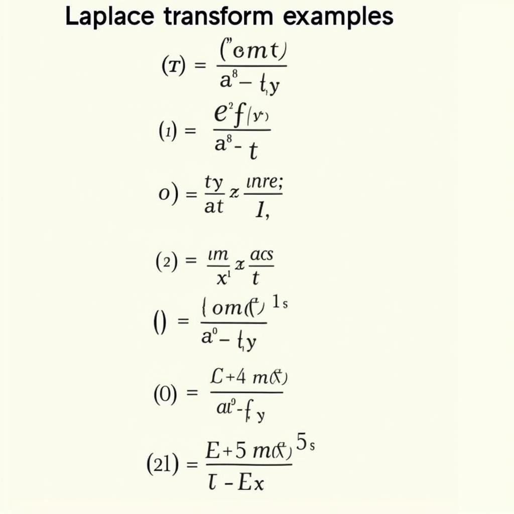 Ví dụ về biến đổi Laplace cơ bản