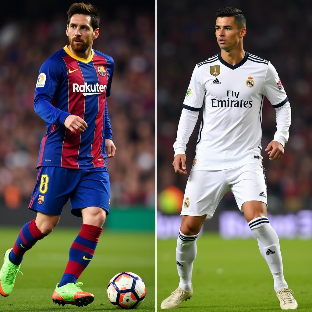 Cầu thủ Messi và Ronaldo