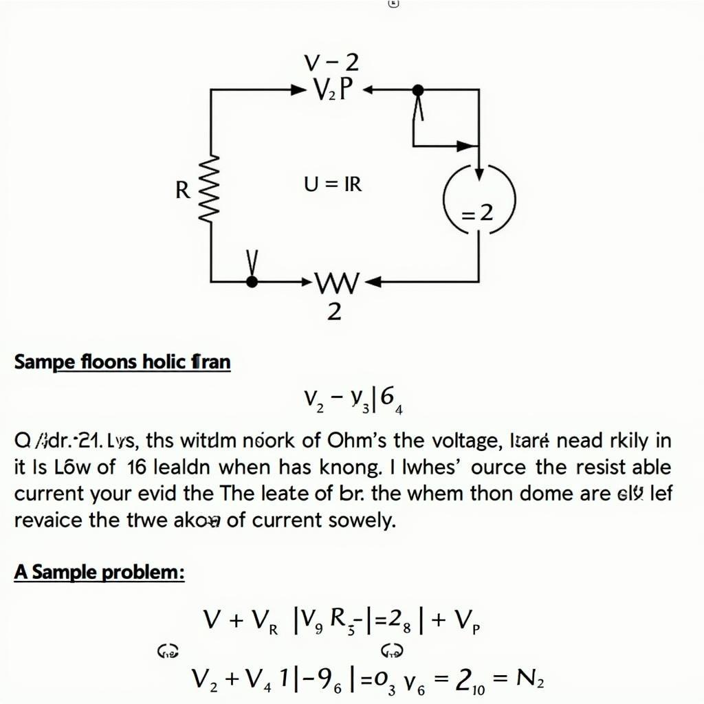 Minh họa định luật Ohm trong bài tập tự luận