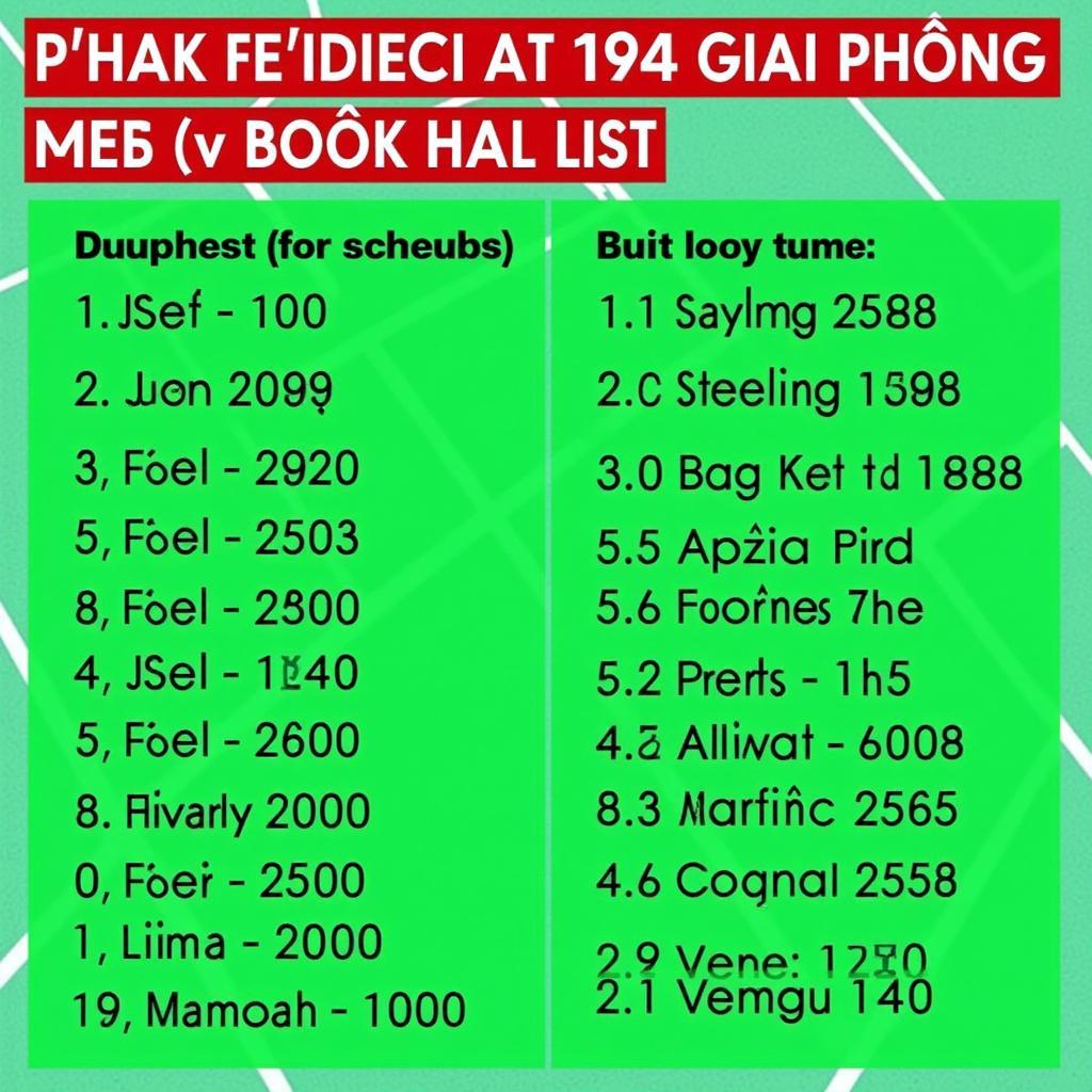 Bảng giá thuê sân bóng 194 Giải Phóng với các khung giờ và mức giá cụ thể