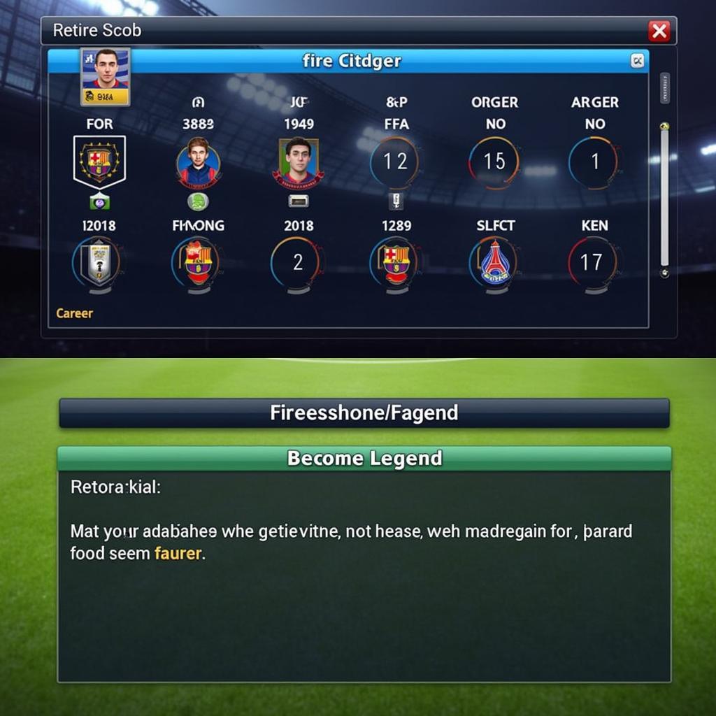 Hình ảnh minh họa cảnh giải nghệ trong Become Legend PES 2013