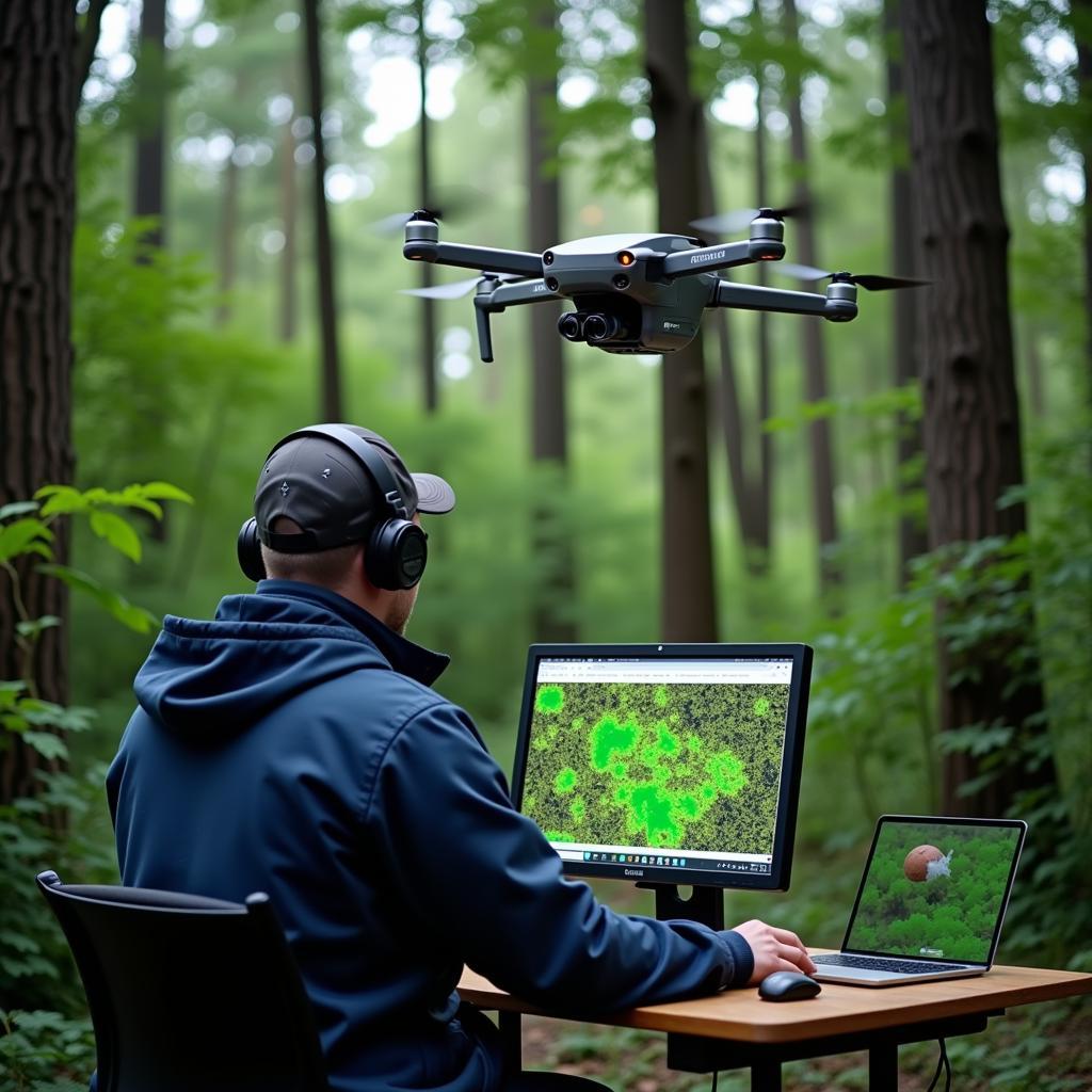 Hình ảnh sử dụng công nghệ drone để giám sát rừng