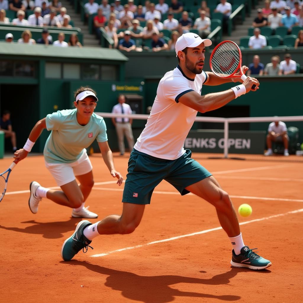 Hình ảnh các tay vợt hàng đầu tranh tài tại Roland Garros 2023.