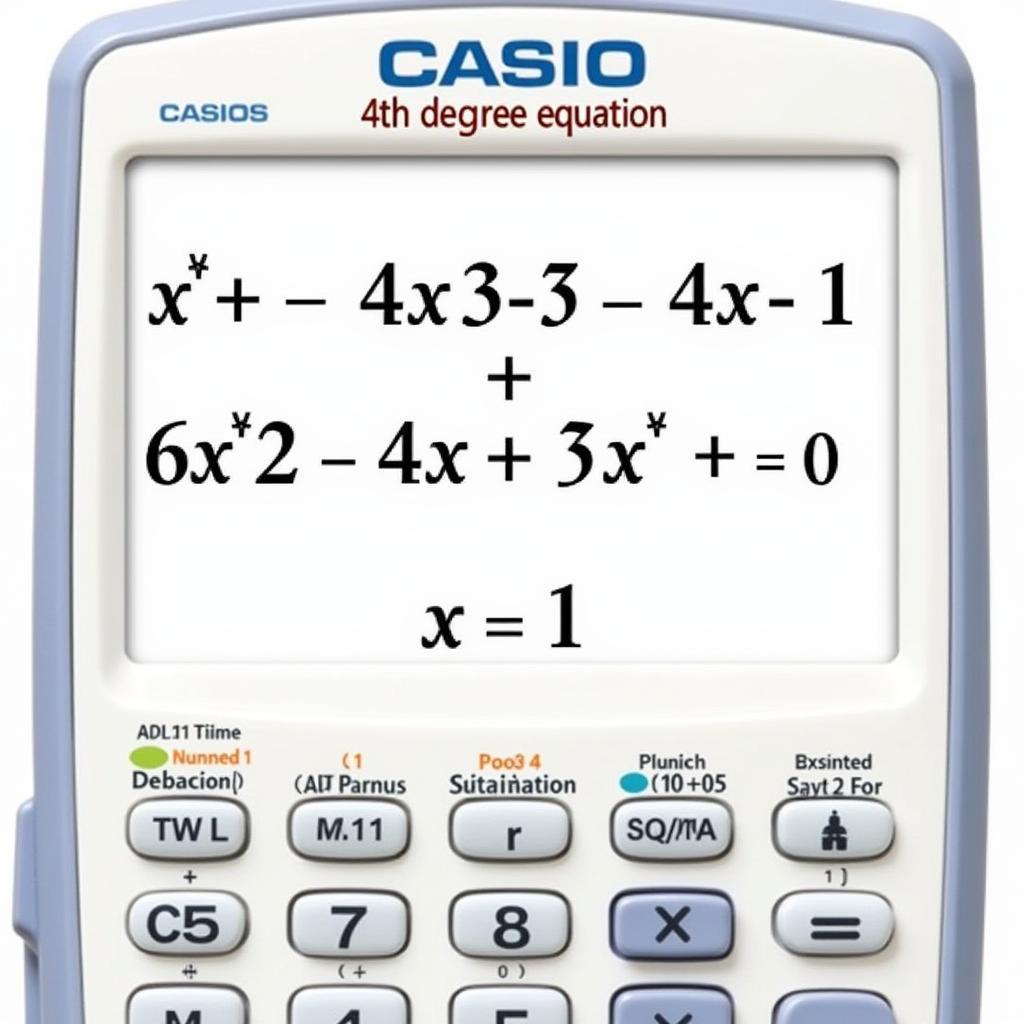 Kết quả giải phương trình bậc 4 trên máy tính Casio