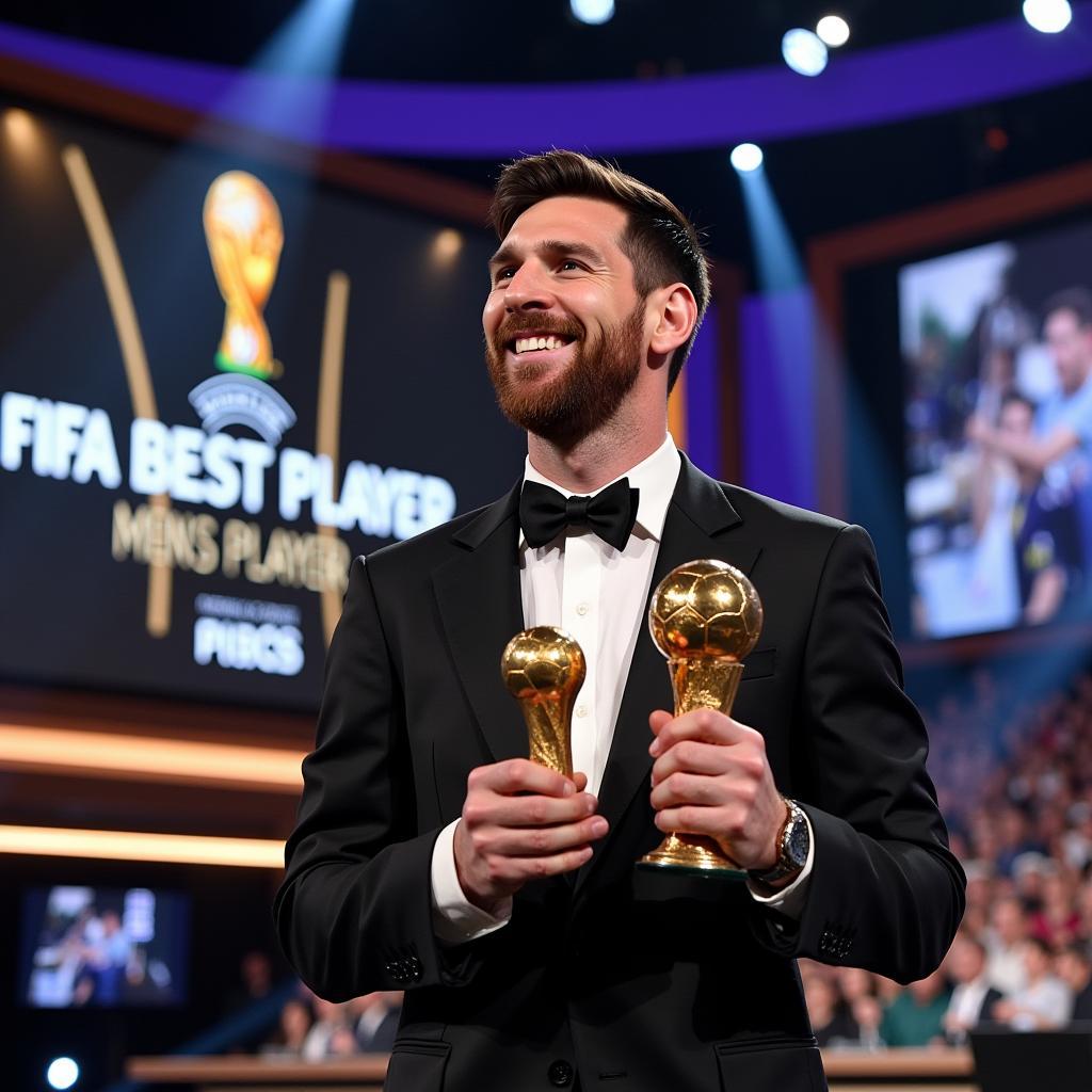 Lionel Messi nhận giải thưởng FIFA Nam Cầu Thủ Xuất Sắc Nhất Năm