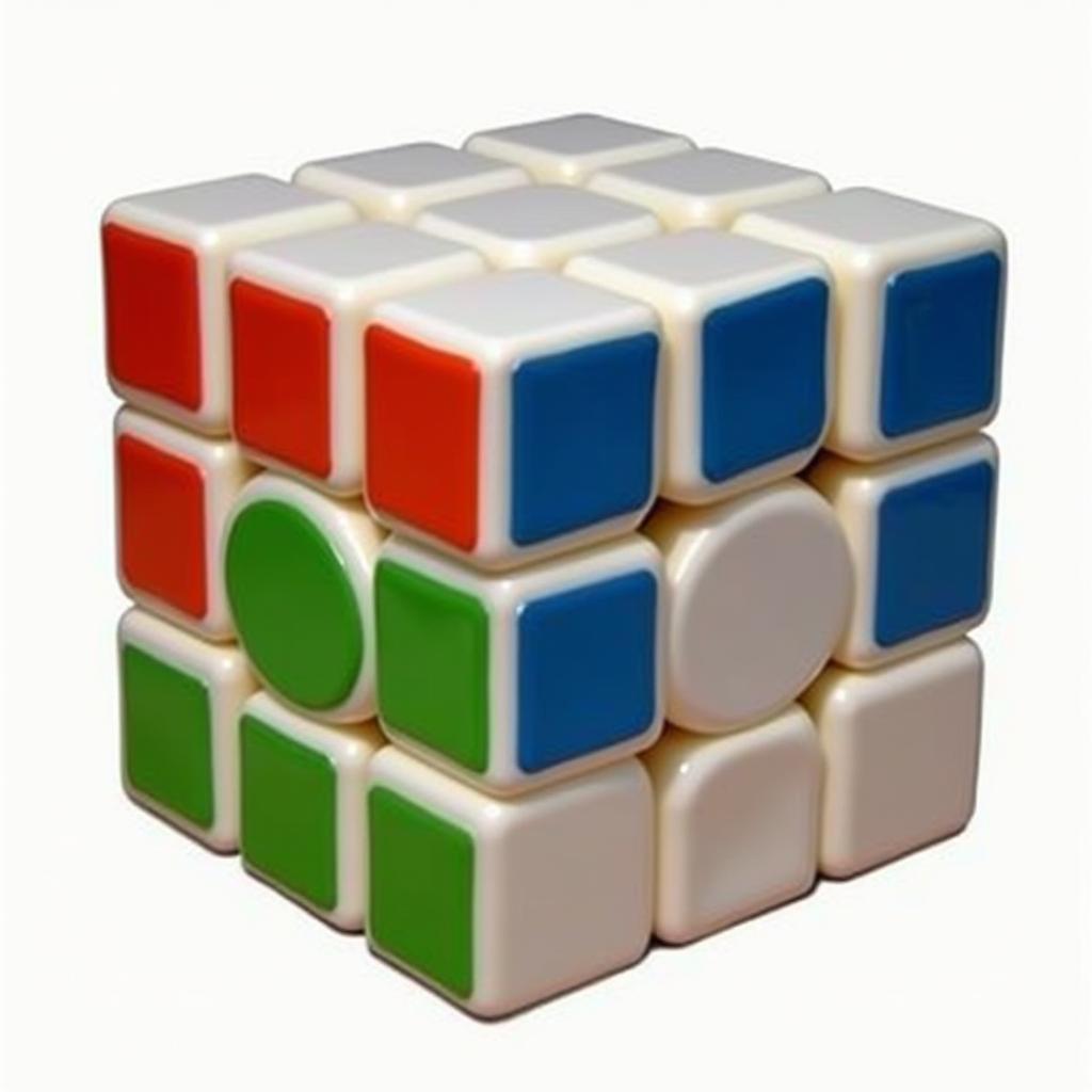 Hoàn thành rubik 3x3: Hình ảnh một khối rubik 3x3 đã được giải hoàn chỉnh.