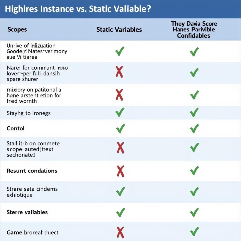 So sánh biến instance và static trong Java