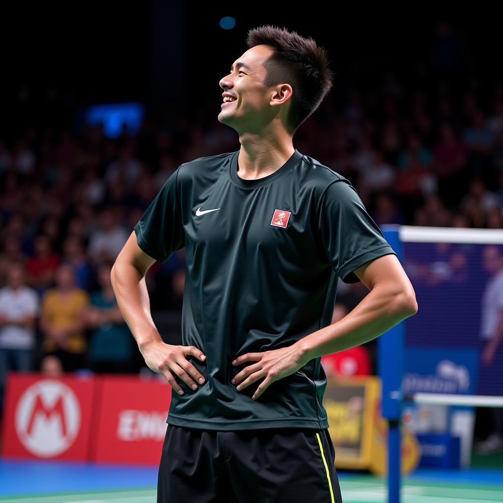 Lin Dan chào khán giả sau trận đấu