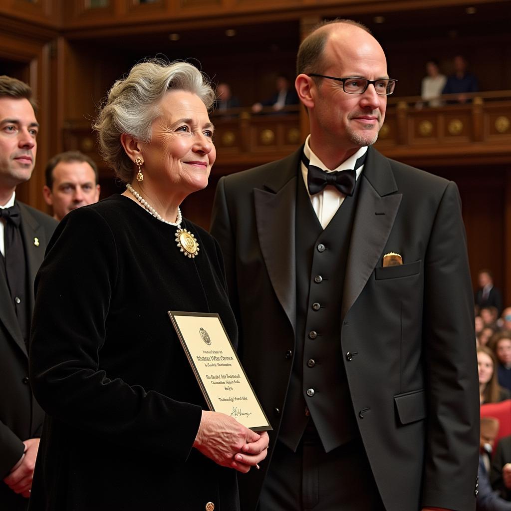 Marie Curie nhận Giải Nobel Vật Lý