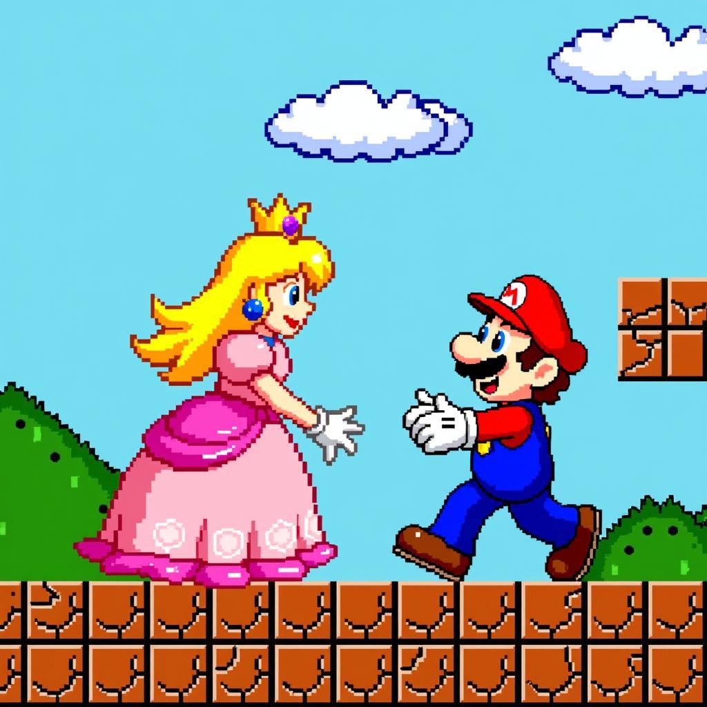 Mario giải cứu công chúa trên Nintendo