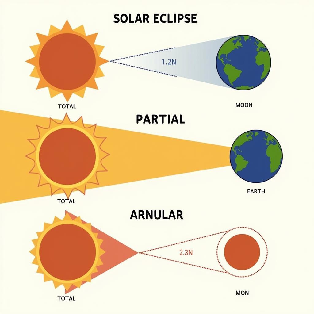 Các loại nhật thực: toàn phần, một phần và hình khuyên