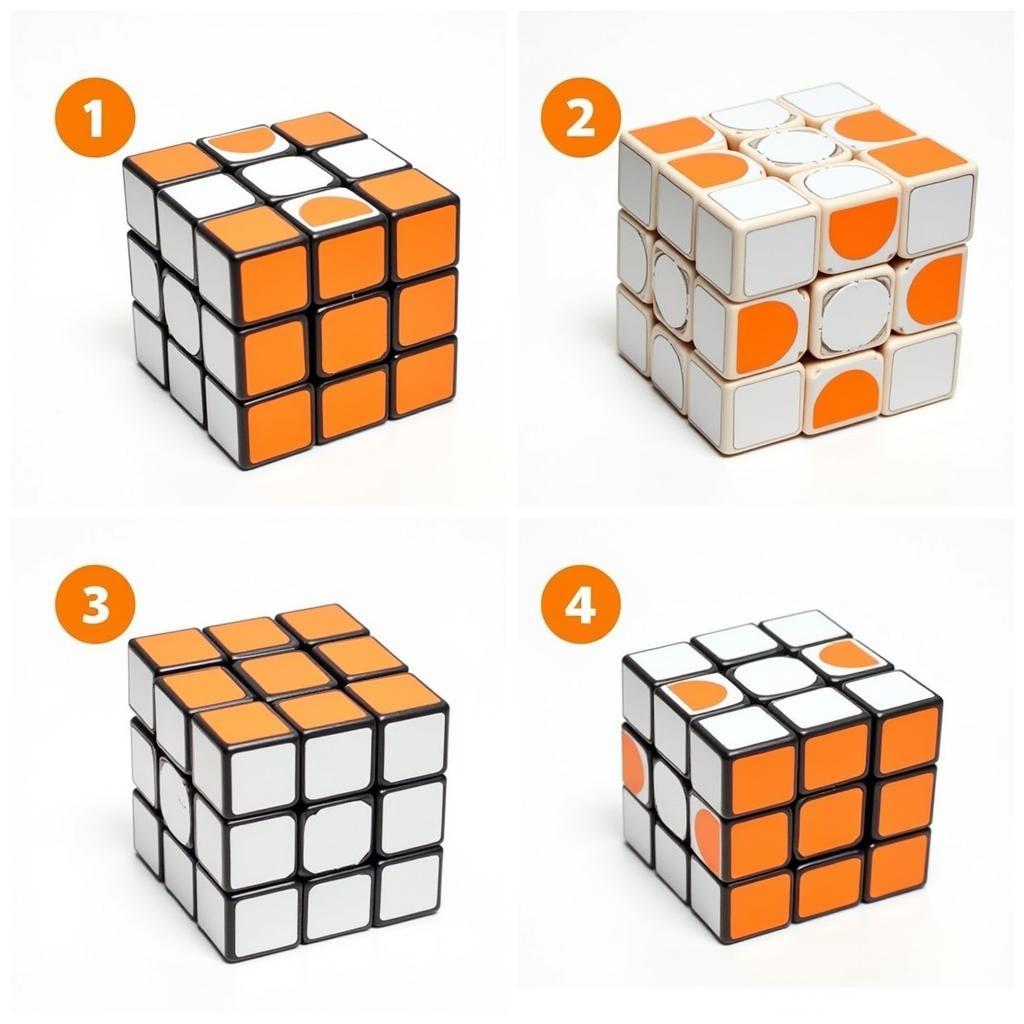 Tạo chữ thập trắng trên rubik