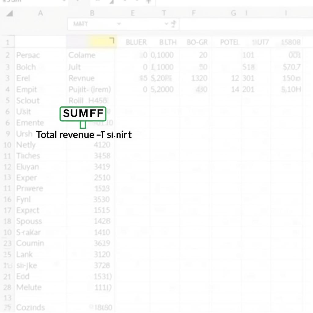 Tính tổng doanh thu theo sản phẩm áo thun trong excel