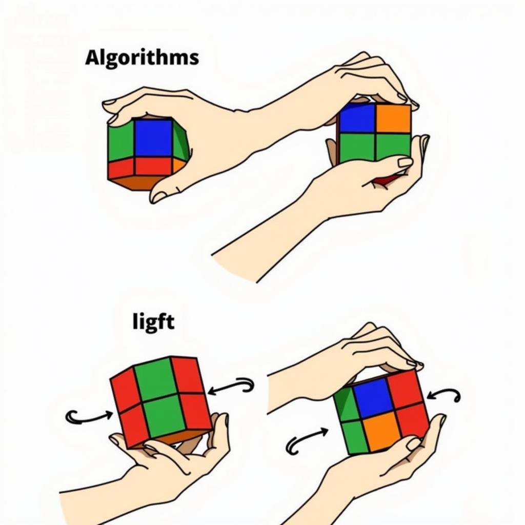 Áp dụng công thức giải Rubik tầng 2